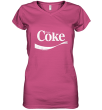 Load image into Gallery viewer, Coca Cola Vintage Enjoy Coke White Logo Women's V-Neck T-Shirt
