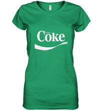 Load image into Gallery viewer, Coca Cola Vintage Enjoy Coke White Logo Women's V-Neck T-Shirt
