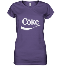 Load image into Gallery viewer, Coca Cola Vintage Enjoy Coke White Logo Women's V-Neck T-Shirt

