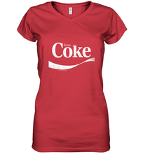 Load image into Gallery viewer, Coca Cola Vintage Enjoy Coke White Logo Women's V-Neck T-Shirt
