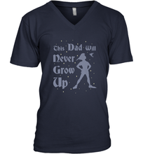 Load image into Gallery viewer, Disney Peter Pan This Dad Will Never Grow Up Men&#39;s V-Neck
