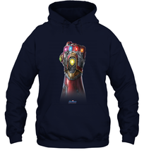 Load image into Gallery viewer, Marvel Avengers Endgame Infinity Stone Gauntlet Color Logo Hooded Sweatshirt

