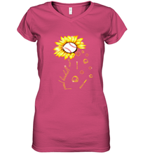 Load image into Gallery viewer, Baseball Proud Sunflower Women's V-Neck T-Shirt

