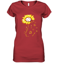 Load image into Gallery viewer, Baseball Proud Sunflower Women's V-Neck T-Shirt

