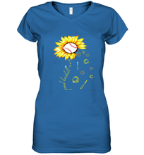Load image into Gallery viewer, Baseball Proud Sunflower Women's V-Neck T-Shirt

