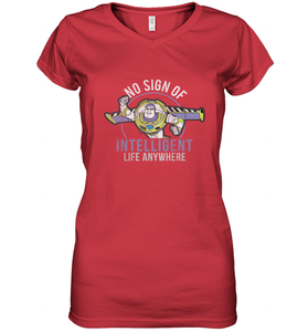 Disney Pixar Toy Story Buzz Lightyear Intelligent Life Women's V-Neck T-Shirt