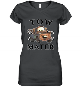 Disney Pixar Cars Tow Mater Finish Women's V-Neck T-Shirt