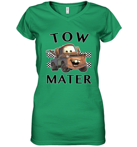 Disney Pixar Cars Tow Mater Finish Women's V-Neck T-Shirt