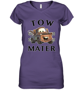 Disney Pixar Cars Tow Mater Finish Women's V-Neck T-Shirt