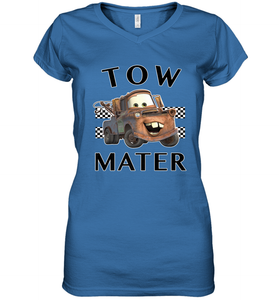 Disney Pixar Cars Tow Mater Finish Women's V-Neck T-Shirt