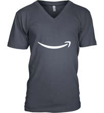 Load image into Gallery viewer, Smile Shirt  White Logo Men's V-Neck
