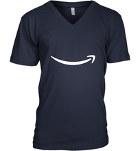 Load image into Gallery viewer, Smile Shirt  White Logo Men's V-Neck
