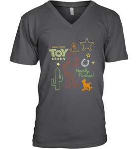 Disney Pixar Toy Story Howdy Partner Woody Shapes Men's V-Neck