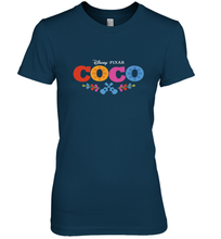 Load image into Gallery viewer, Disney Pixar Coco Movie Logo Colorful Women's Premium T-Shirt
