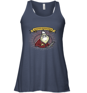 Disney Pixar Monsters Inc. Roz Always Watching Banner Women's Racerback Tank